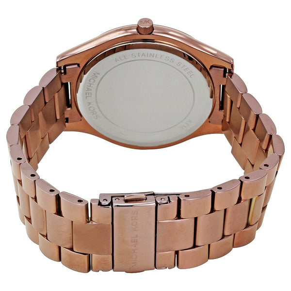 Michael Kors Runway Quartz Brown Dial Brown Steel Strap Watch For Women - MK3418