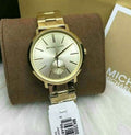 Michael Kors Jaryn Analog Quartz Gold Dial Gold Steel Strap Watch For Women - MK3500