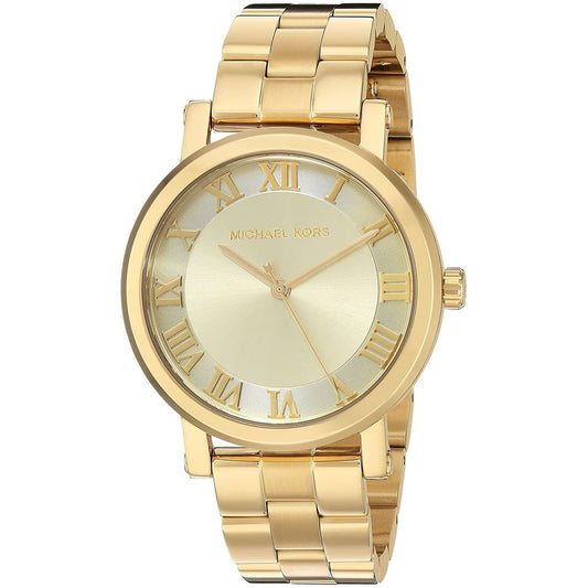 Michael Kors Jaryn Analog Quartz Gold Dial Gold Steel Strap Watch For Women - MK3500