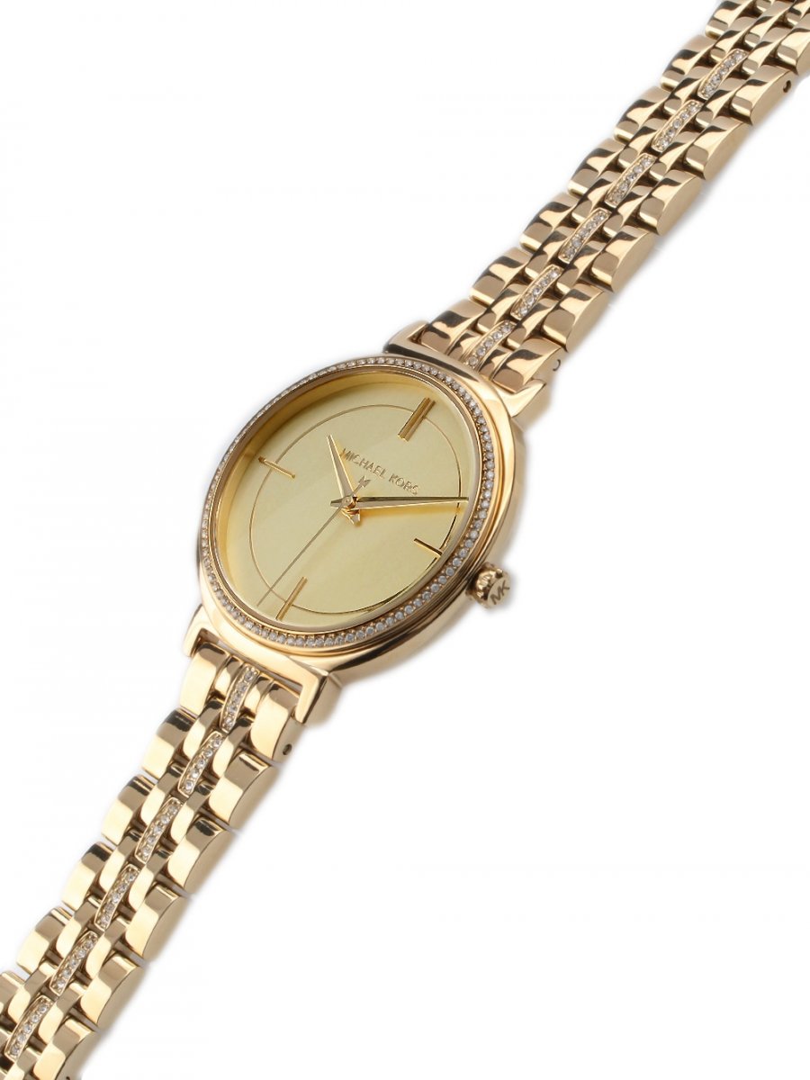 Michael Kors Cinthia Quartz Gold Dial Gold Steel Strap Watch For Women - MK3681