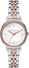 Michael Kors Cinthia Mother of Pearl Dial Two Tone Steel Strap Watch For Women - MK3831