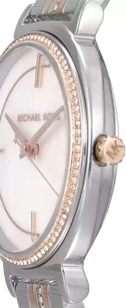 Michael Kors Cinthia Mother of Pearl Dial Two Tone Steel Strap Watch For Women - MK3831