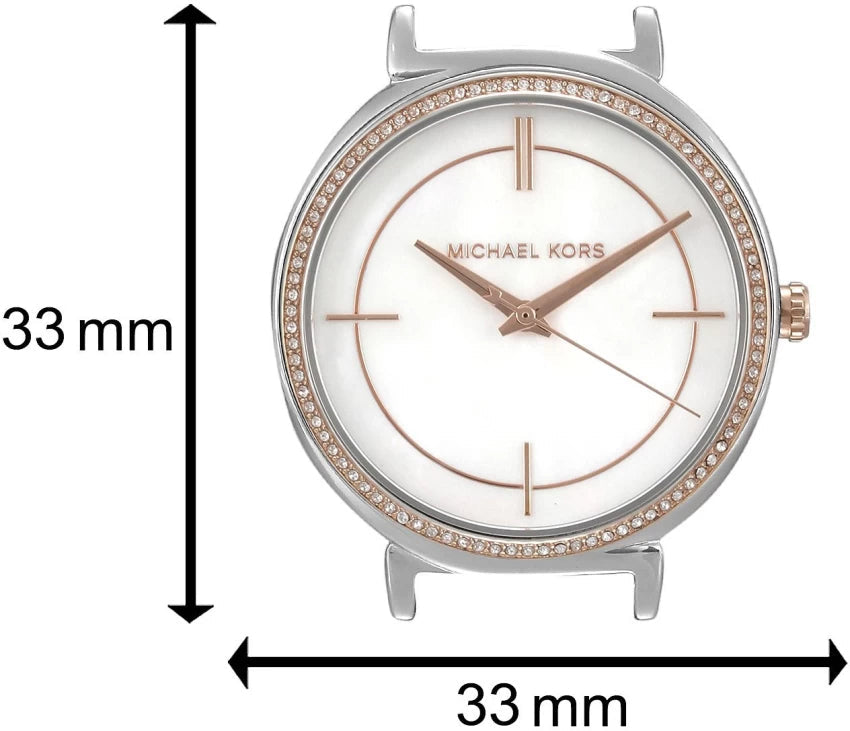 Michael Kors Cinthia Mother of Pearl Dial Two Tone Steel Strap Watch For Women - MK3831