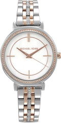 Michael Kors Cinthia Mother of Pearl Dial Two Tone Steel Strap Watch For Women - MK3831