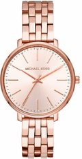 Michael Kors Pyper Three-Hand Rose Gold Dial Rose Gold Steel Strap Watch For Women - MK3897