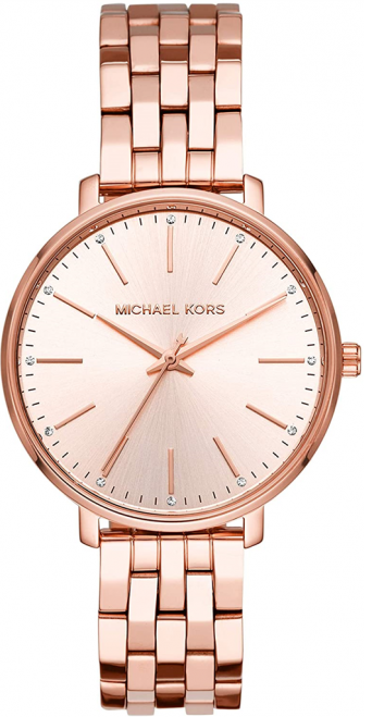 Michael Kors Pyper Three-Hand Rose Gold Dial Rose Gold Steel Strap Watch For Women - MK3897