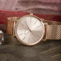 Michael Kors Pyper Quartz Rose Gold Dial Rose Gold Mesh Strap Watch For Women - MK4340