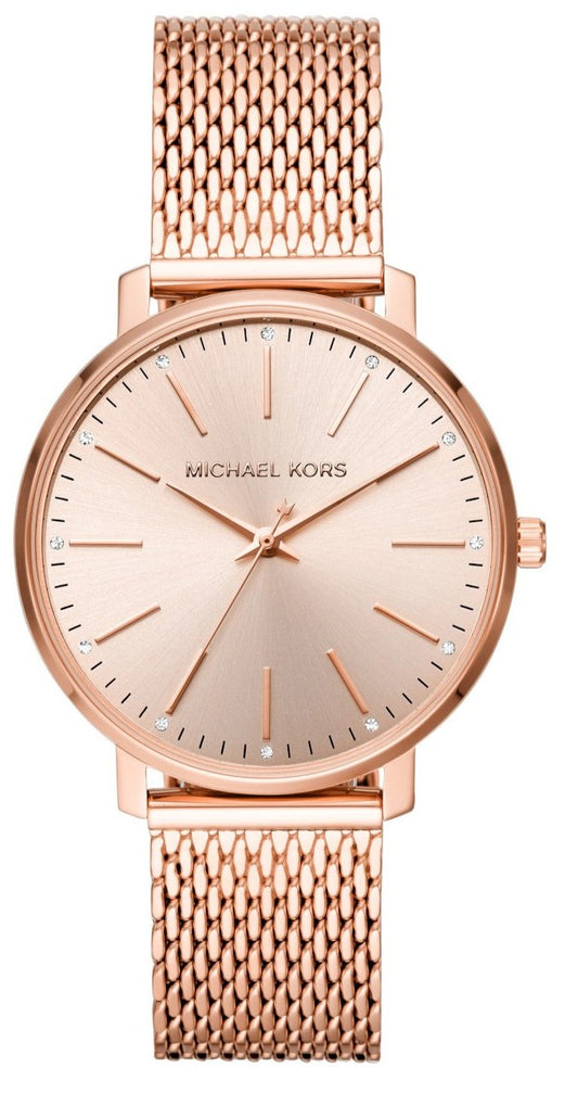 Michael Kors Pyper Quartz Rose Gold Dial Rose Gold Mesh Strap Watch For Women - MK4340