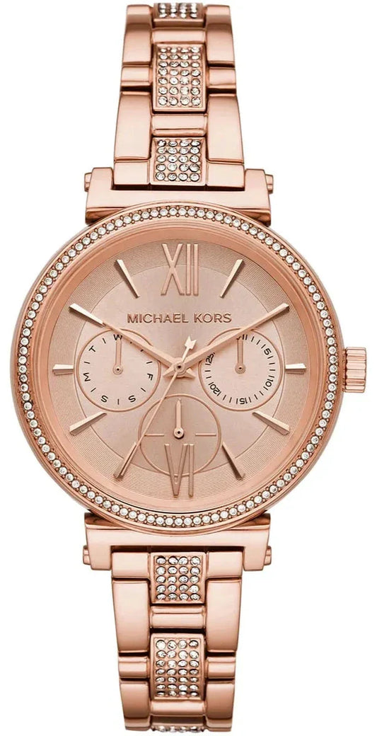 Michael Kors Sofie Quartz Rose Gold Dial Rose Gold Steel Strap Watch For Women - MK4354