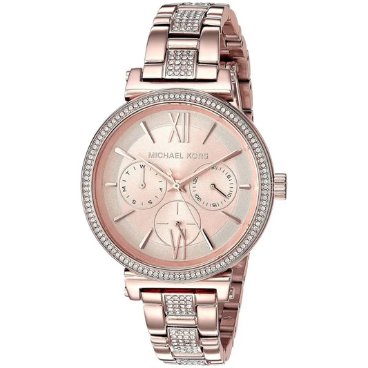 Michael Kors Sofie Quartz Rose Gold Dial Rose Gold Steel Strap Watch For Women - MK4354