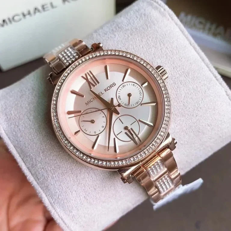 Michael Kors Sofie Quartz Rose Gold Dial Rose Gold Steel Strap Watch For Women - MK4354