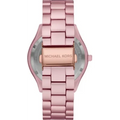 Michael Kors Slim Runway Pink Dial Pink Steel Strap Watch For Women - MK4456