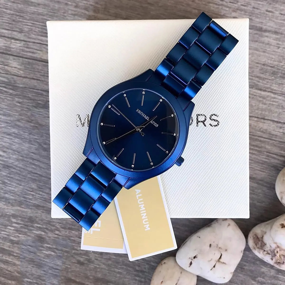 Michael Kors Slim Runway Quartz Blue Dial Blue Steel Strap Watch For Women - MK4503