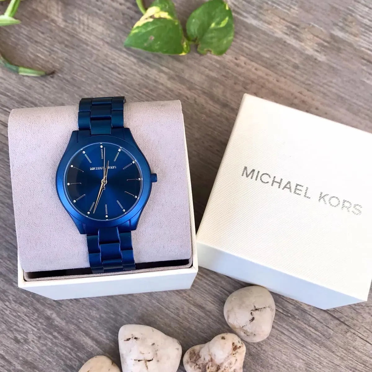 Michael Kors Slim Runway Quartz Blue Dial Blue Steel Strap Watch For Women - MK4503