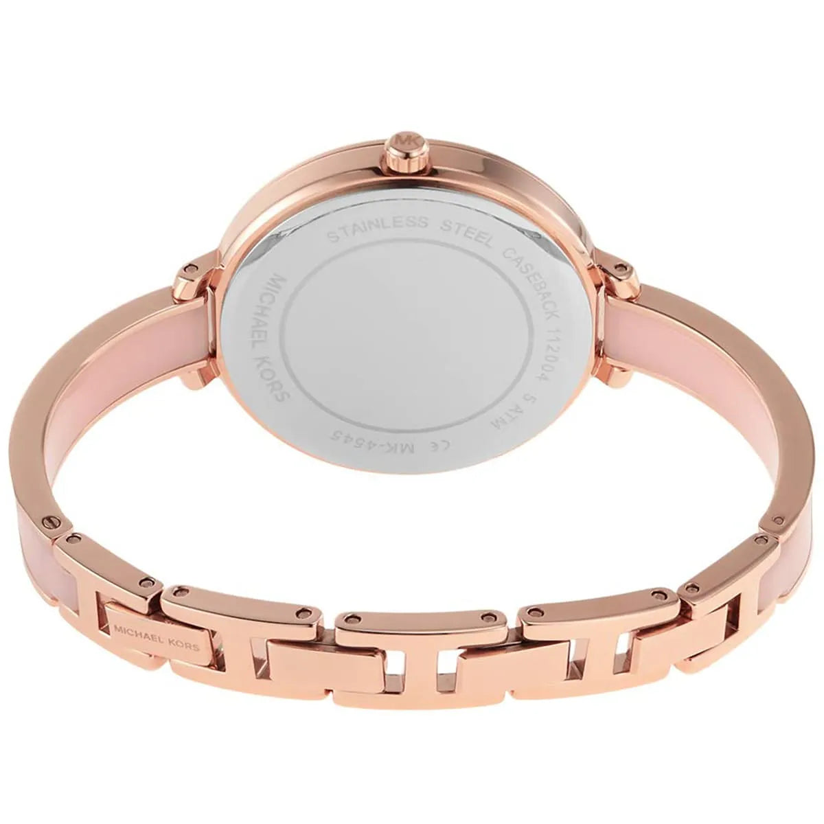 Michael Kors Jaryn Analog Gold Dial Pink Steel Strap Watch For Women - MK4545