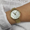 Michael Kors Pyper Quartz White Dial Gold Mesh Bracelet Watch For Women - MK4619