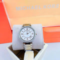 Michael Kors Parker Three Hand White Dial Silver Steel Strap Watch For Women - MK4694