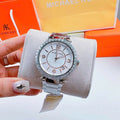 Michael Kors Parker Three Hand White Dial Silver Steel Strap Watch For Women - MK4694