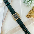 Michael Kors Emery Quartz Diamonds Green Dial Green Leather Strap Watch For Women - MK4697