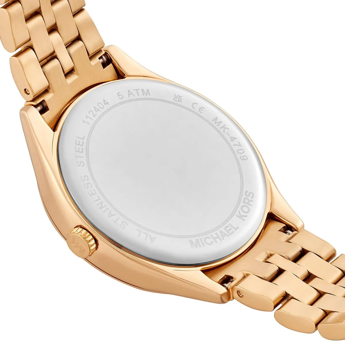 Michael Kors Harlowe Three-Hand Quartz Gold Dial Gold Steel Strap Watch For Women - MK4709