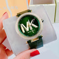 Michael Kors Parker Green Dial Green Leather Strap Watch For Women - MK4724