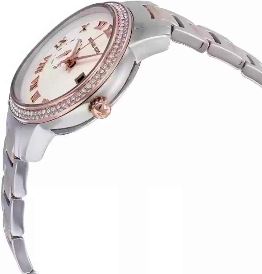 Michael Kors Whitley Analog White Dial Two Tone Steel Strap Watch For Women - MK6228