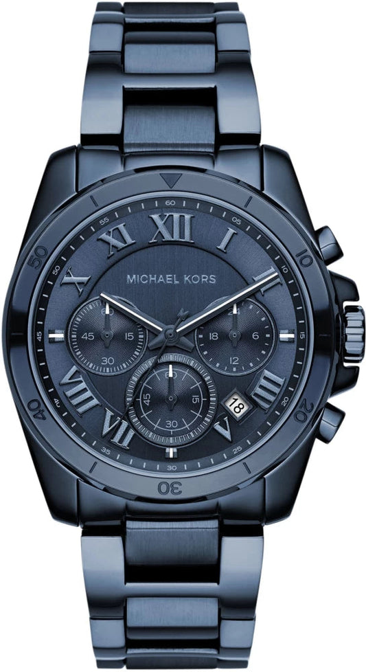Michael Kors Brecken Chronograph Quartz Blue Dial Blue Steel Strap Watch For Men - MK6361