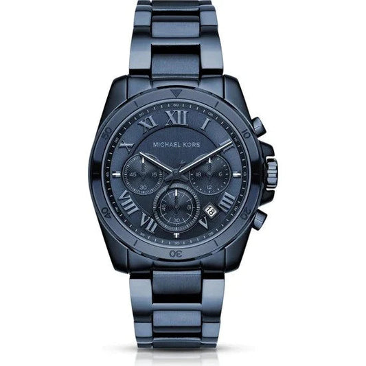 Michael Kors Brecken Chronograph Quartz Blue Dial Blue Steel Strap Watch For Men - MK6361