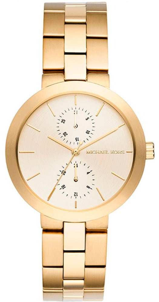 Michael Kors Garner Quartz Gold Dial Gold Steel Strap Watch For Women - MK6408