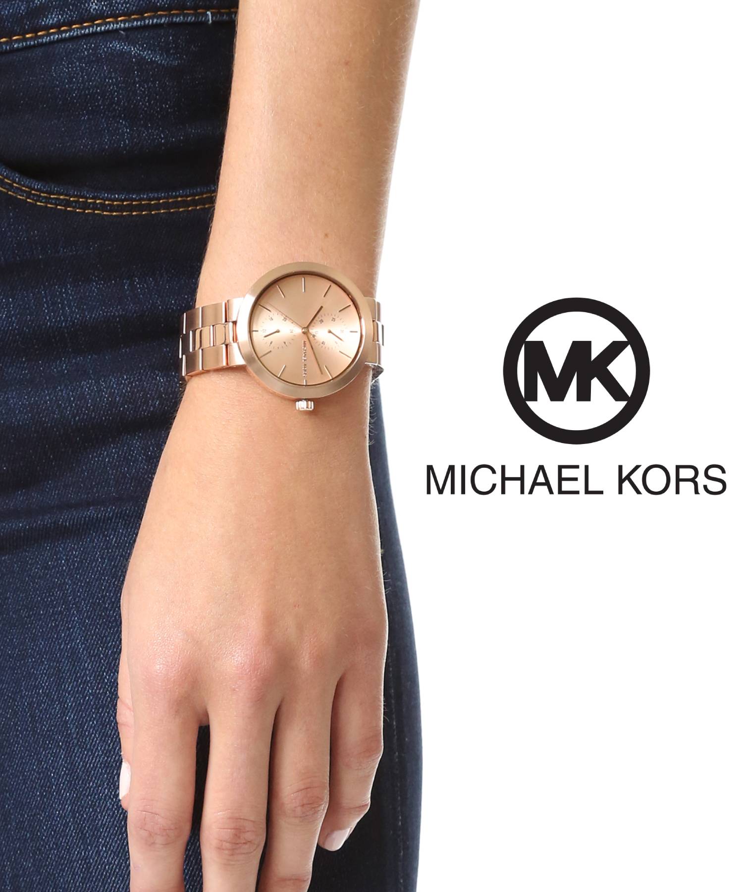 Michael Kors Garner Quartz Rose Gold Dial Rose Gold Steel Strap Watch For Women - MK6409