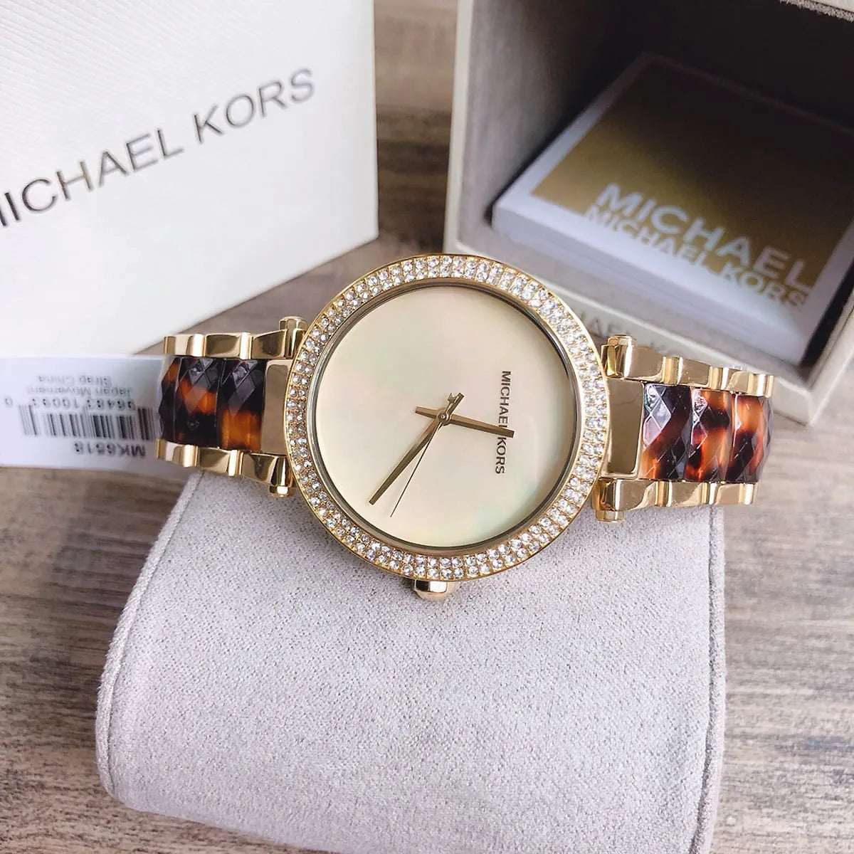 Michael Kors Parker Mother Of Pearl White Dial Two Tone Steel Strap Watch For Women - MK6518