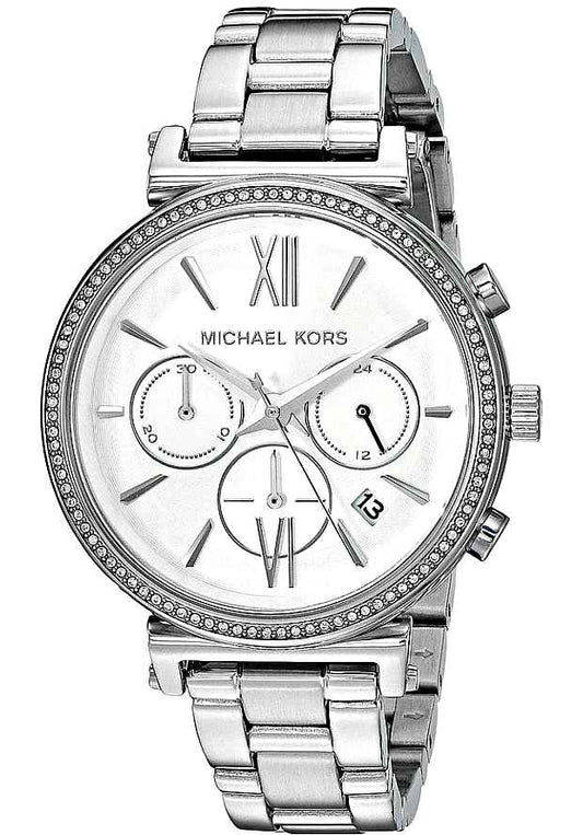 Michael Kors Sofie Quartz Silver Dial Silver Steel Strap Watch For Women - MK6575