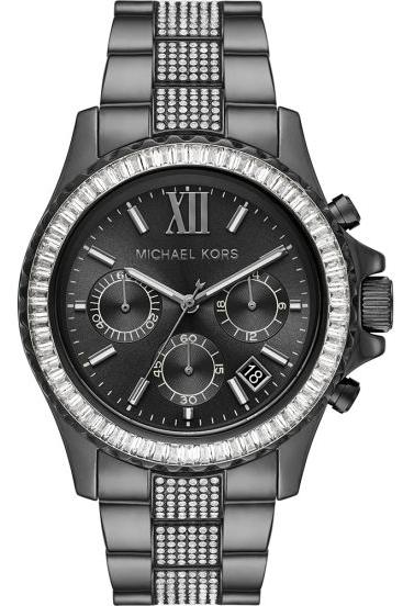 Michael Kors Everest Chronograph Grey Dial Grey Steel Strap Watch For Women - MK6974