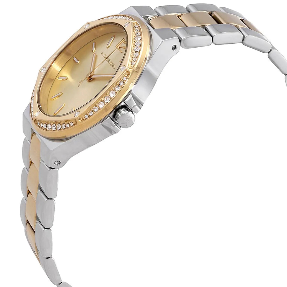 Michael Kors Lennox Three-Hand Gold Dial Two Tone Steel Strap Watch For Women  - MK6988