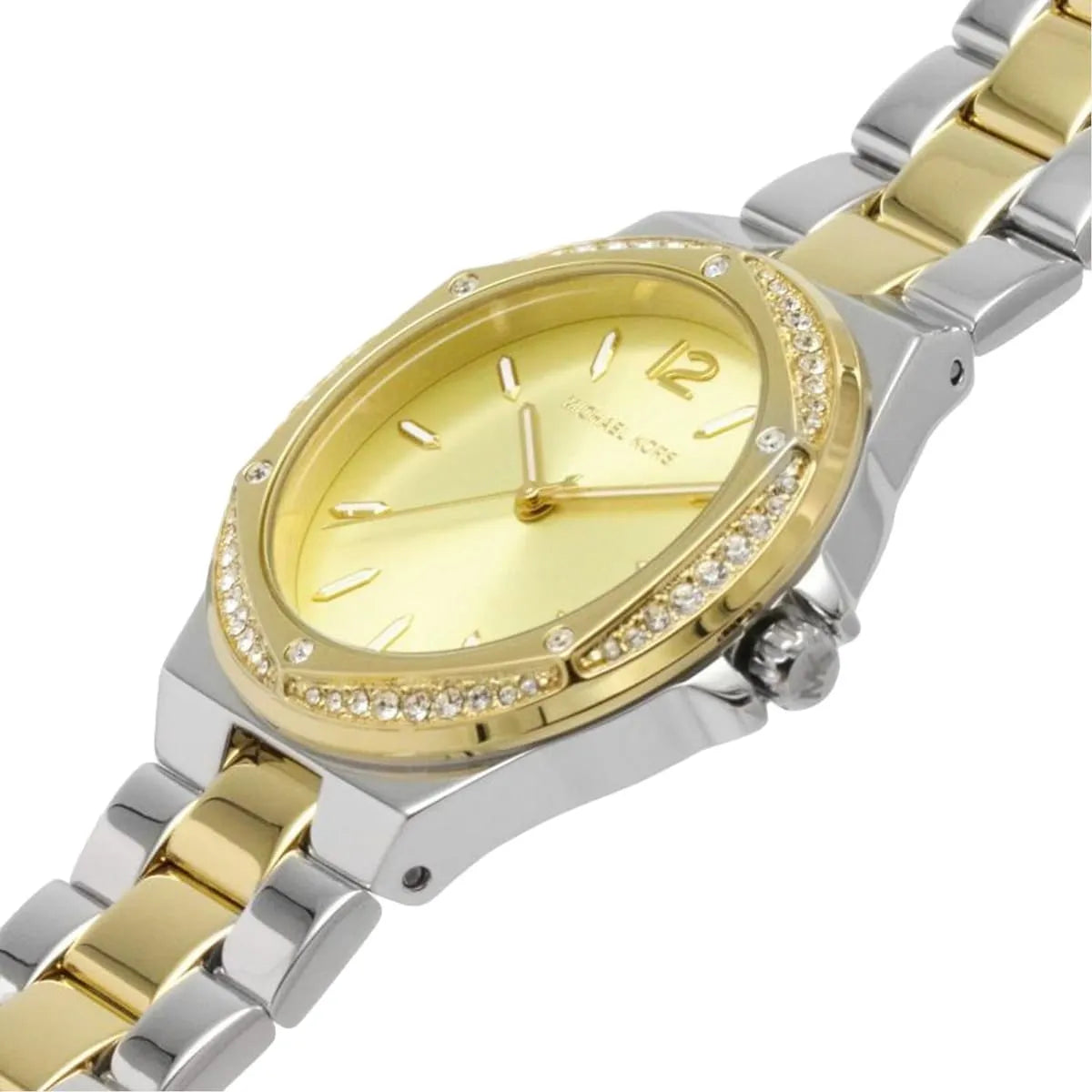 Michael Kors Lennox Three-Hand Gold Dial Two Tone Steel Strap Watch For Women  - MK6988