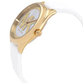 Michael Kors Janelle Three Hand Silver Dial White Rubber Strap Watch For Women - MK7141