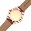 Michael Kors Runway Three-Hand Quartz Red Dial Red Leather Strap Watch For Women - MK7179