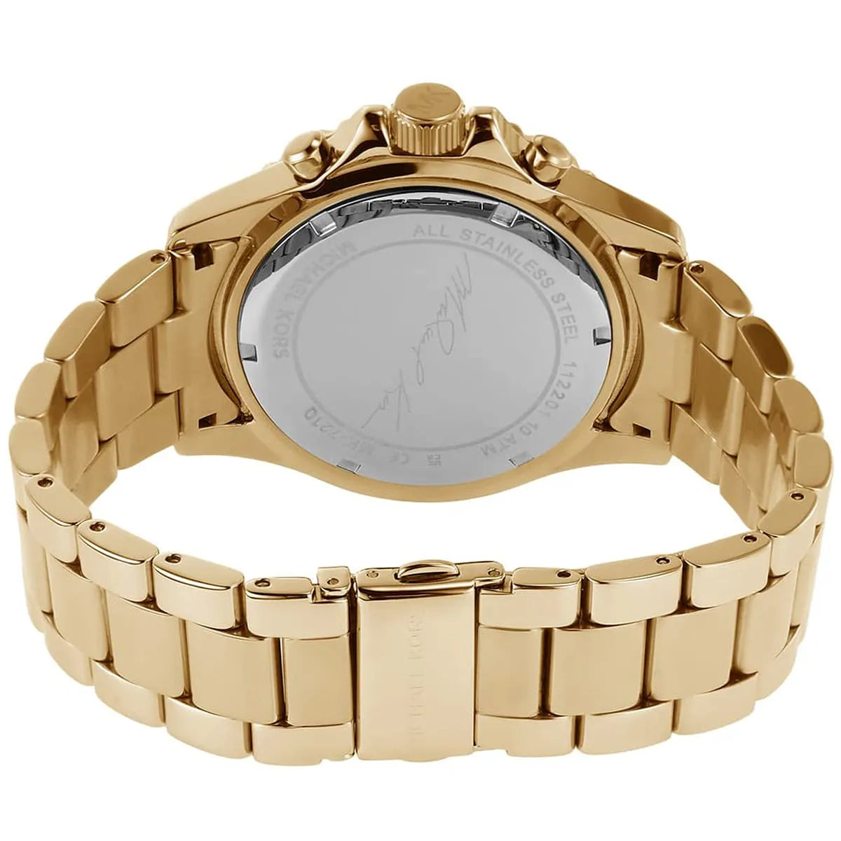 Michael Kors Everest Chronograph Gold Dial Gold Steel Strap Watch For Women - MK7210