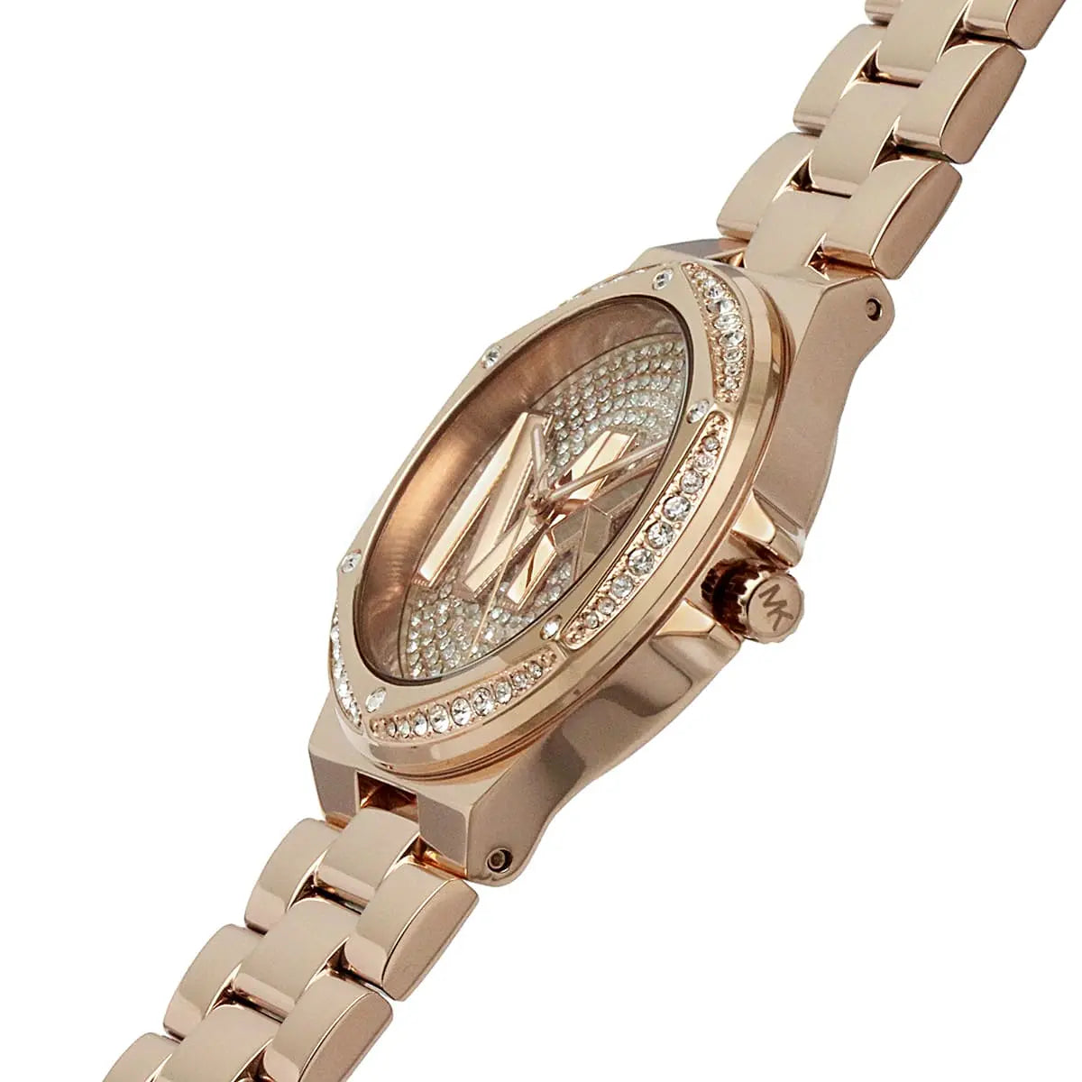 Michael Kors Lennox Three Hand Rose Gold Dial Rose Gold Steel Strap Watch For Women - MK7230