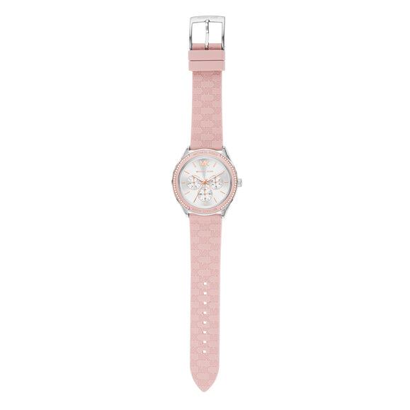 Michael Kors Jessa Quartz Silver Dial Pink Silicone Strap Watch For Women - MK7268