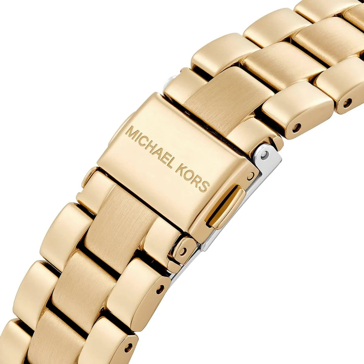 Michael Kors Lennox Three-Hand Silver Dial Gold Steel Strap Watch For Women - MK7278