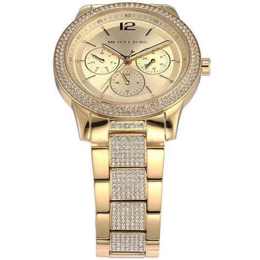 Michael Kors Tibby Multifunction Gold Dial Gold Steel Strap Watch For Women - MK7292