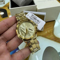 Michael Kors Bryn Quartz Gold Dial Gold Steel Strap Watch For Women - MK7317