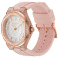 Michael Kors Lennox Three-Hand Analog White Dial Pink Silicone Strap Watch For Women - MK7334