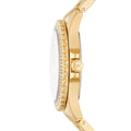 Michael Kors Everest Three Hand Mother of Pearl White Dial Gold Steel Strap Watch For Women - MK7401