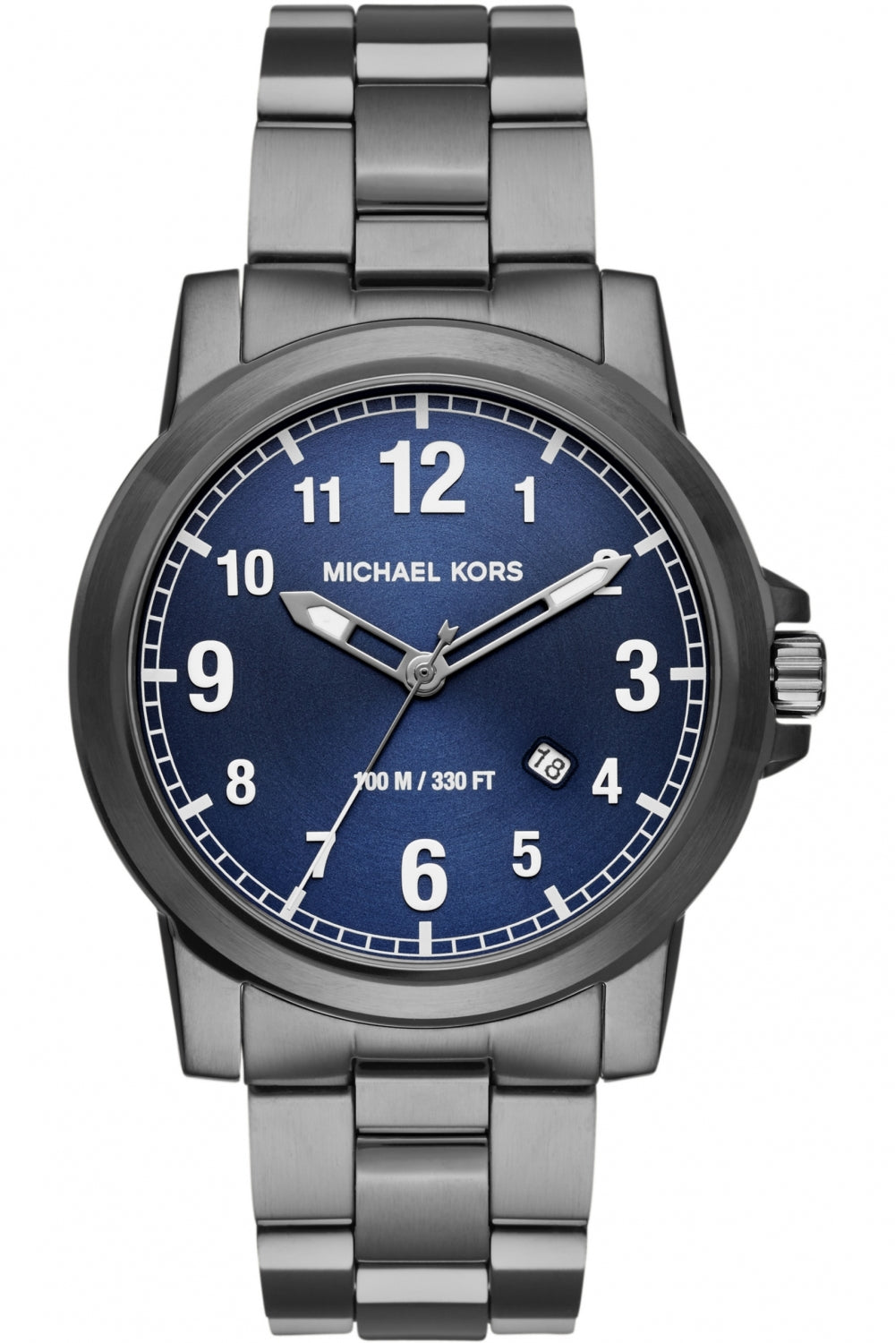 Michael Kors Paxton Analog Blue Dial Grey Steel Strap Watch For Men - MK8499