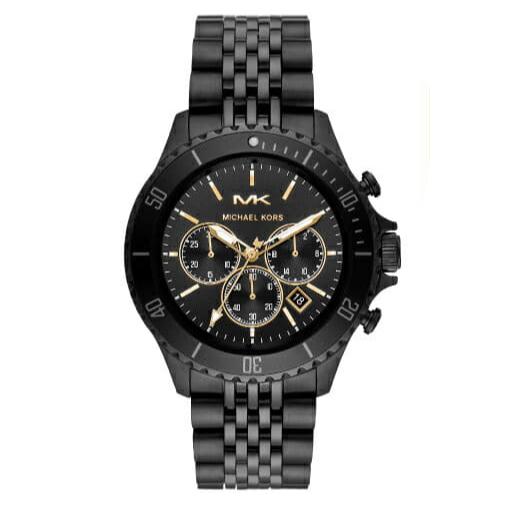 Michael Kors Bayville Chronograph Black Dial Black Steel Strap Watch For Men - MK8750