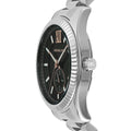 Michael Kors Lexington Quartz Black Dial Silver Steel Strap Watch For Women - MK8946