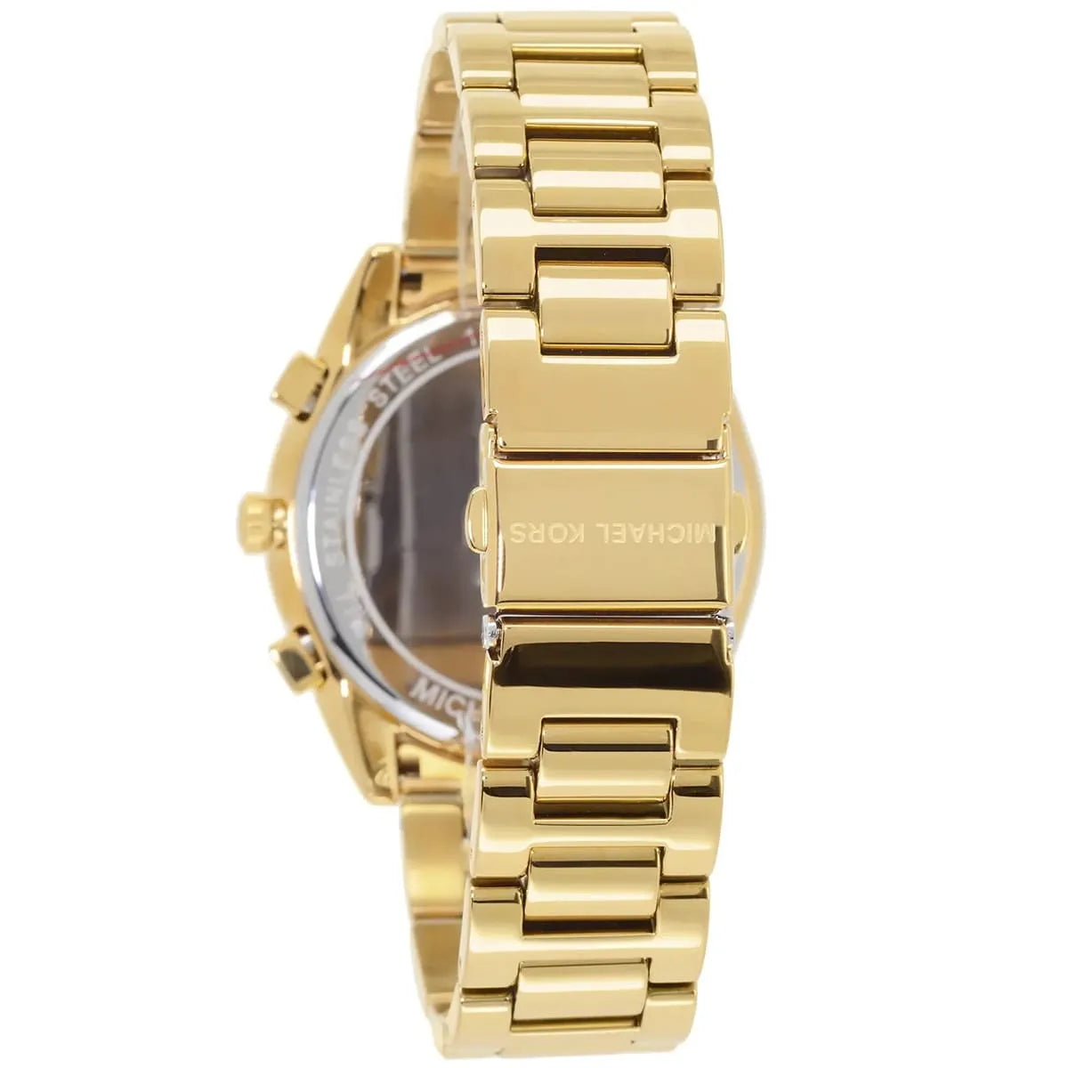 Michael Kors Janelle Chronograph Gold Dial Gold Steel Strap Watch For Men - MK8995