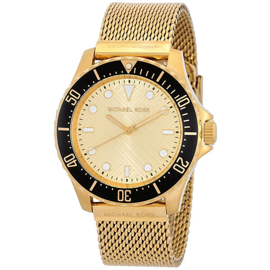 Michael Kors Everest Chronograph Gold Dial Gold Mesh Strap Watch For Men - MK9083